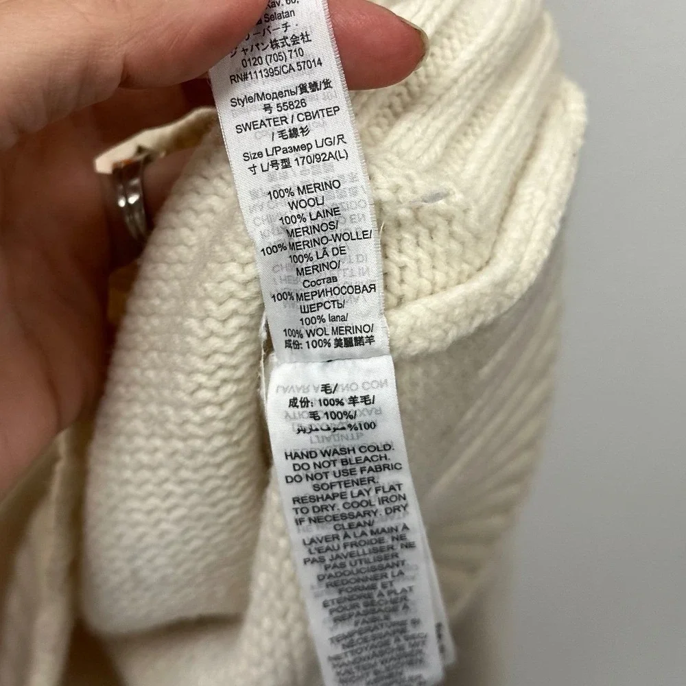 Tory Burch Lil‎ Grumps Graphic Wool Knit Sweater Ivory L
